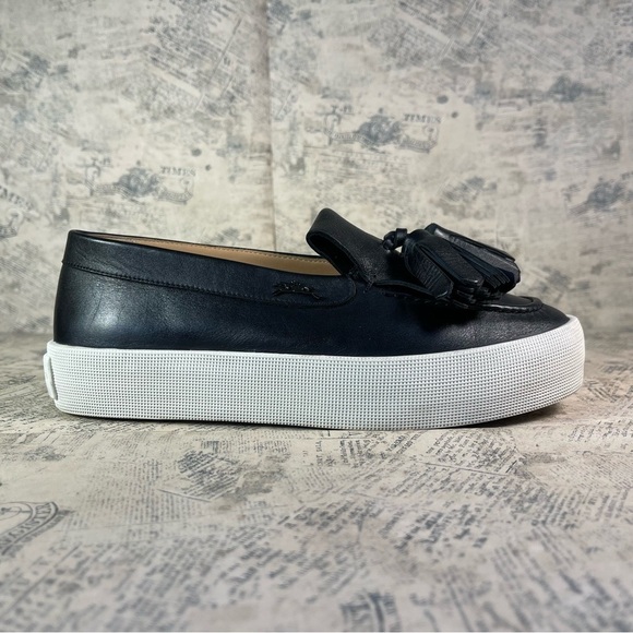 Longchamp Fall 2015 Ready to Wear Collection platform black leather loafers - Picture 2 of 14